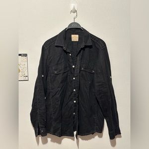 Tommy Bahama Men's Black 100% Linen Shirt (SIZE L)